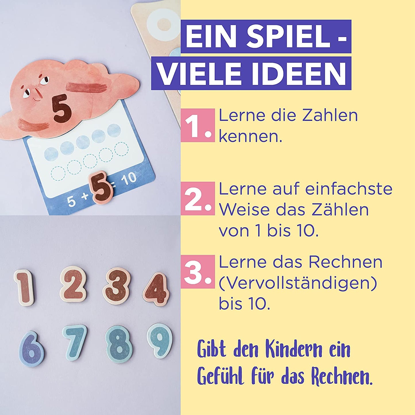 Regentropfen Zählen 1 bis 10