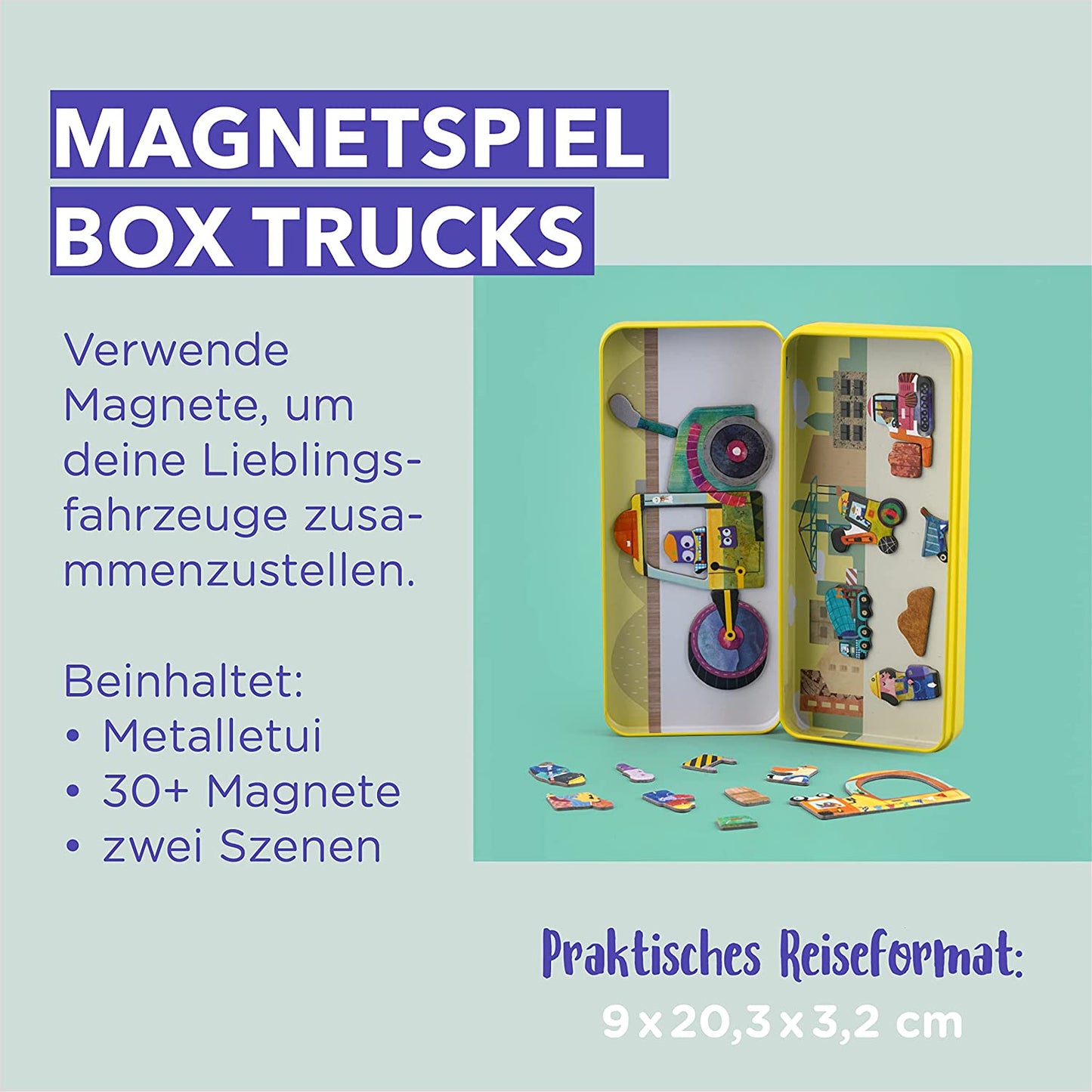 Reise-Magnetspielbox – Trucks