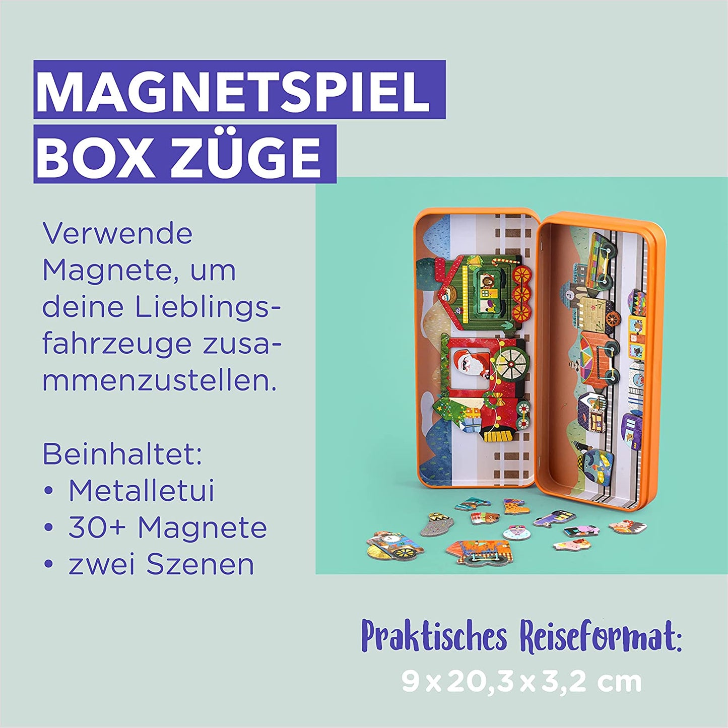 Reise-Magnetspielbox – Züge