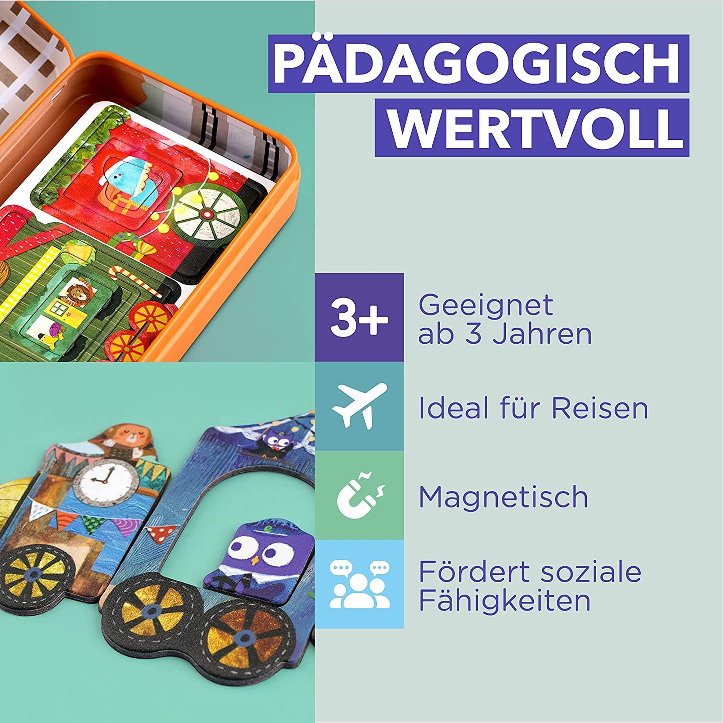 Reise-Magnetspielbox – Züge