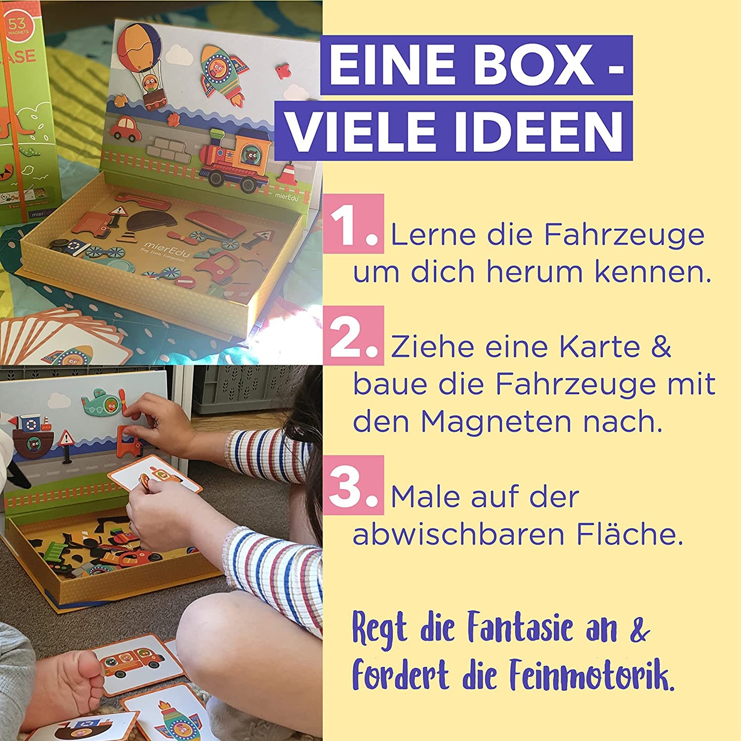 Kreative Magnetspielbox – Fahrzeuge