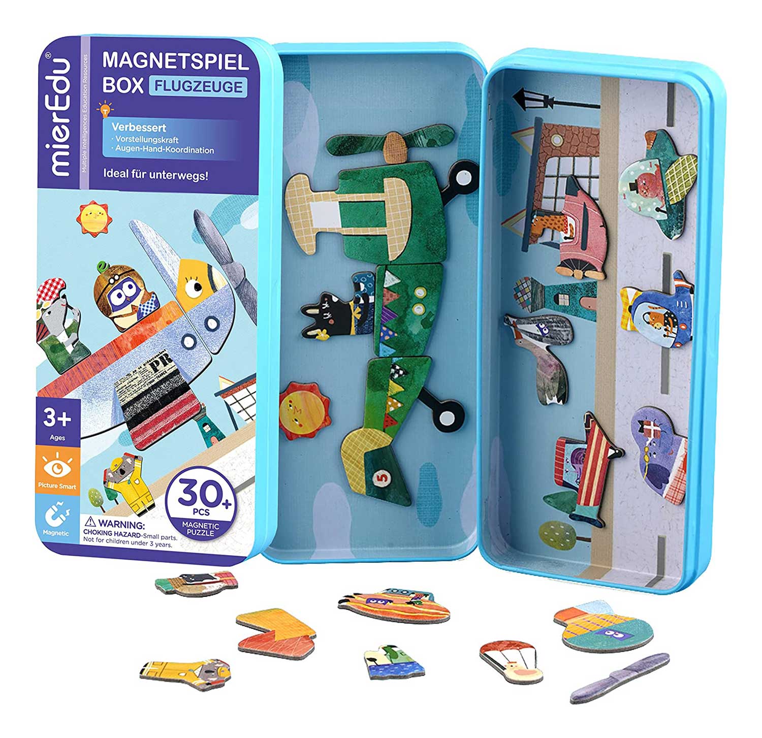 Reise-Magnetspielbox – Flugzeug – MierEdu