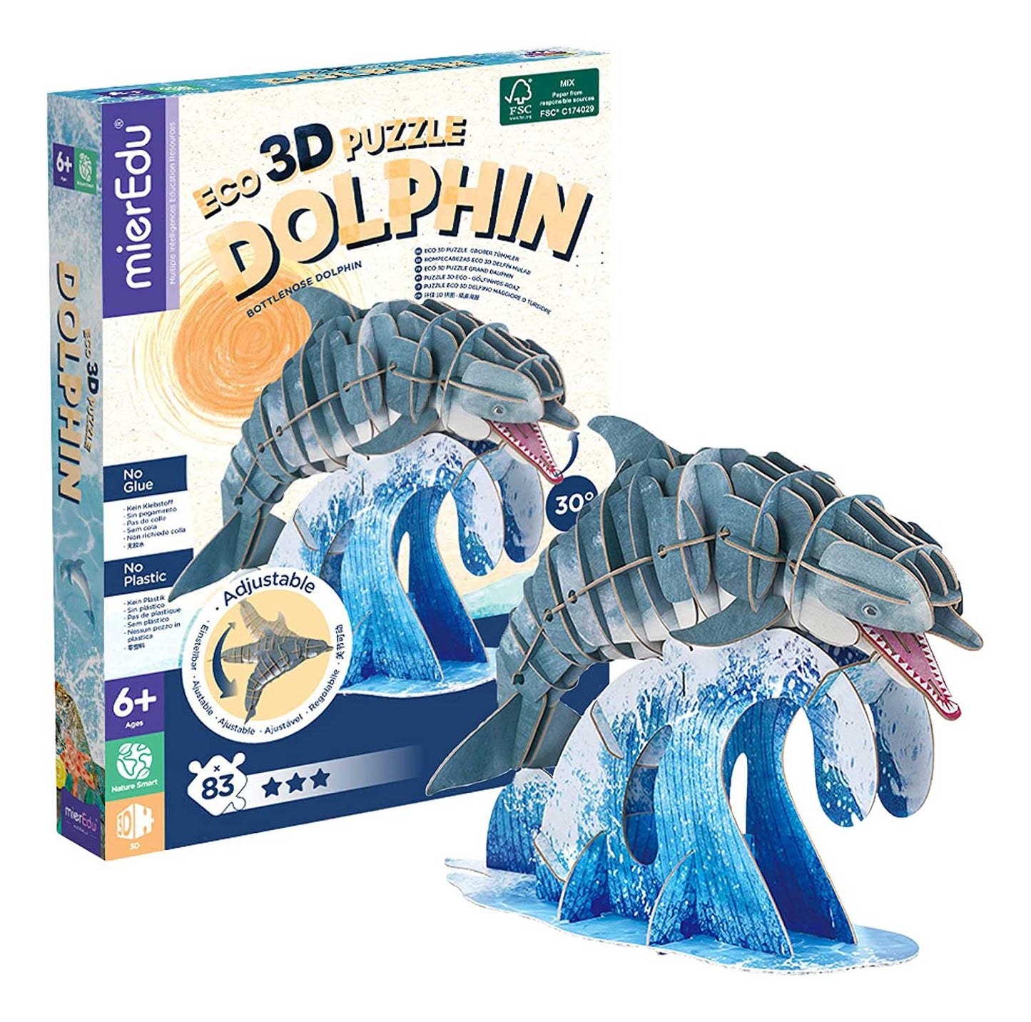 Bewegliches Eco 3D Puzzle – Delfin