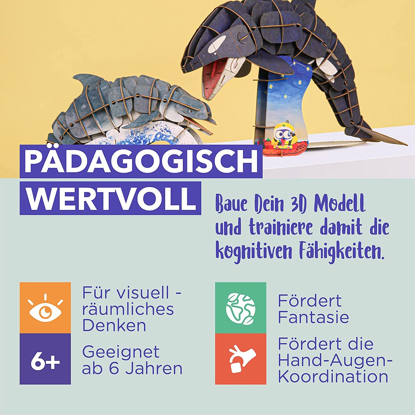 Bewegliches Eco 3D Puzzle – Delfin