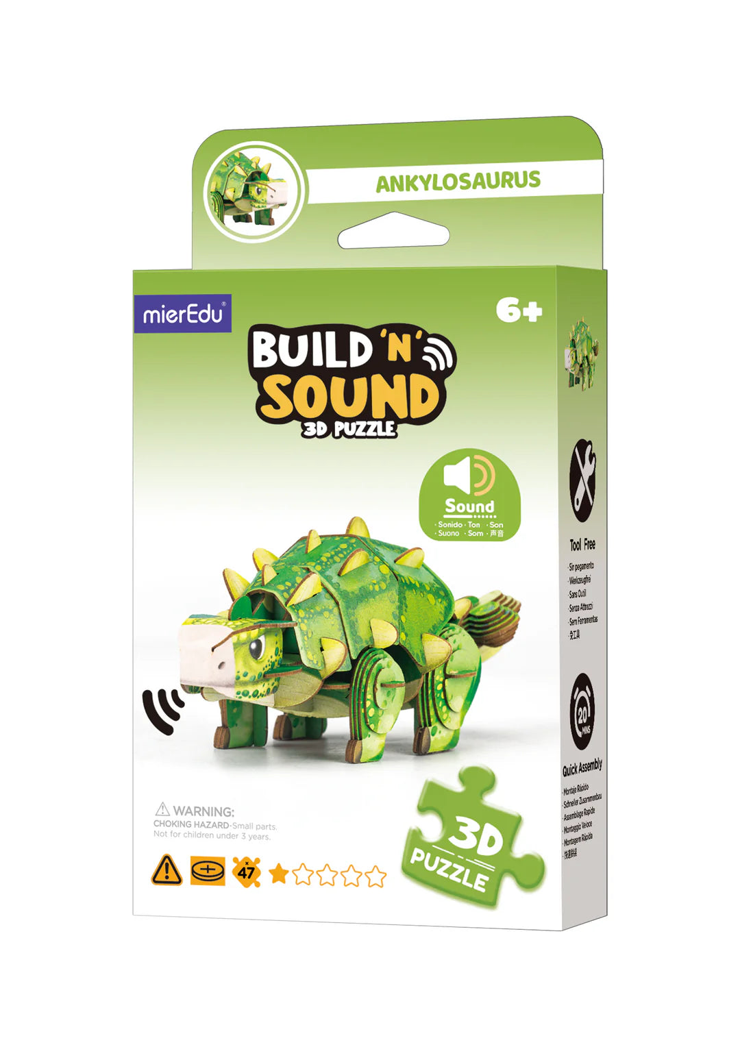 Ankylosaurus-Mini 3D Puzzle mit Geräusch