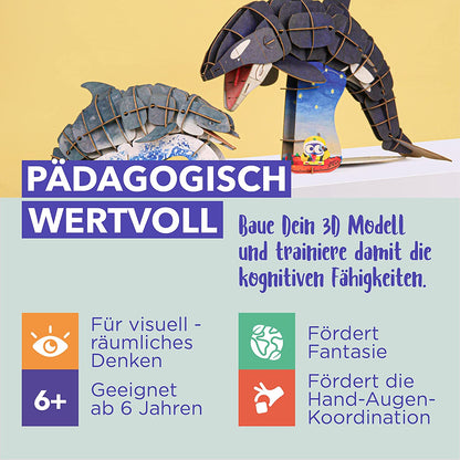Bewegliches Eco 3D Puzzle – Delfin