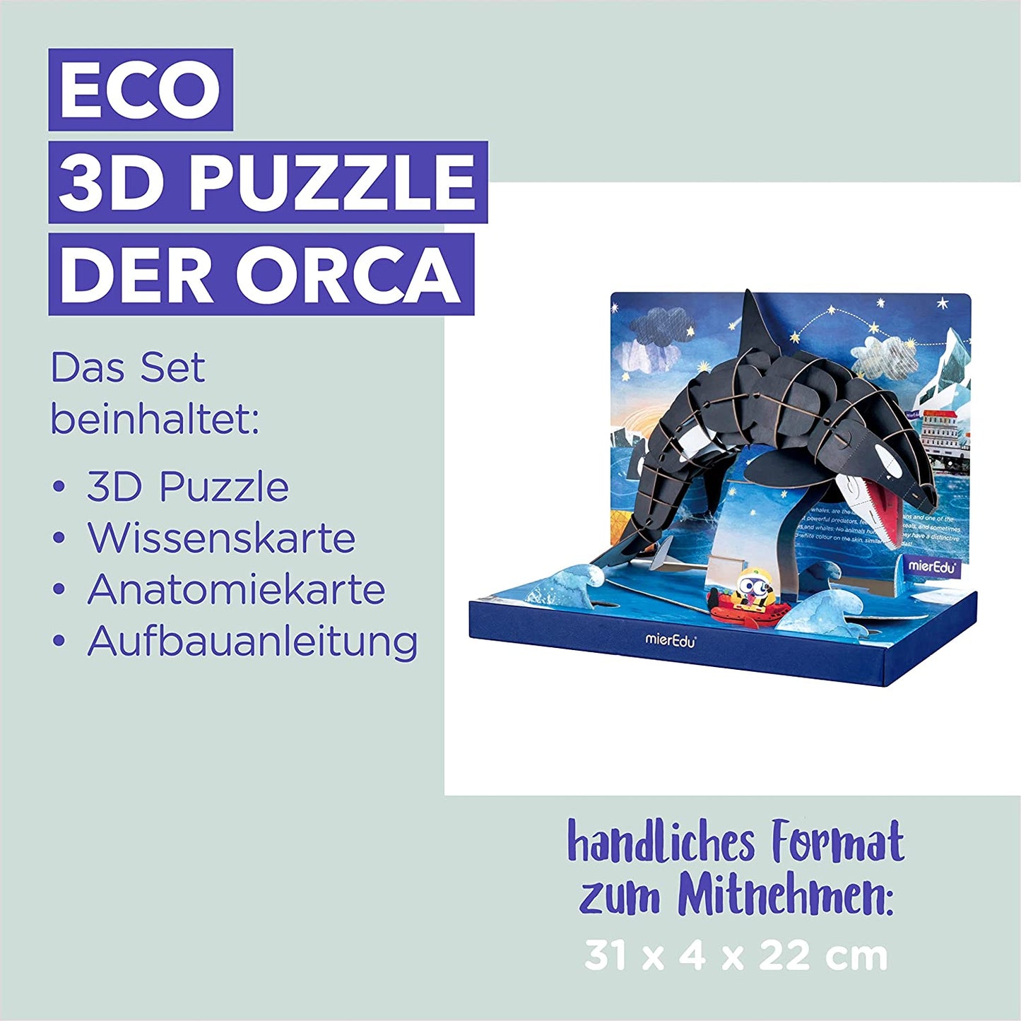Bewegliches Eco 3D Puzzle – Orca
