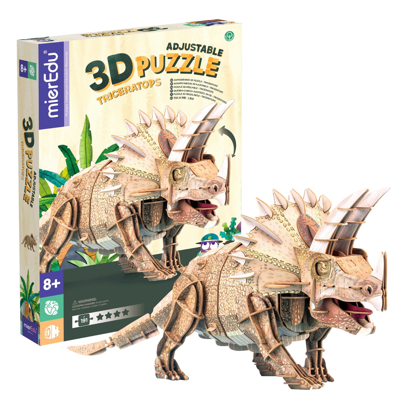 Bewegliches Eco 3D Puzzle – Triceratops