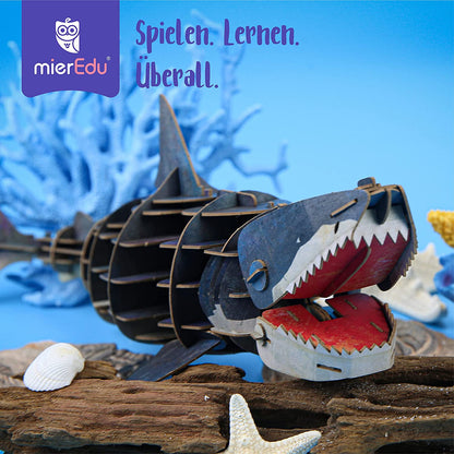 Bewegliches Eco 3D Puzzle – Weißer Hai