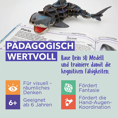 Bewegliches Eco 3D Puzzle – Weißer Hai