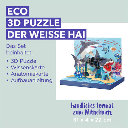 Bewegliches Eco 3D Puzzle – Weißer Hai